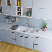 Load image into Gallery viewer, ALFI brand AB3319UM-W White 34&quot; Double Bowl Undermount Granite Composite Kitchen Sink