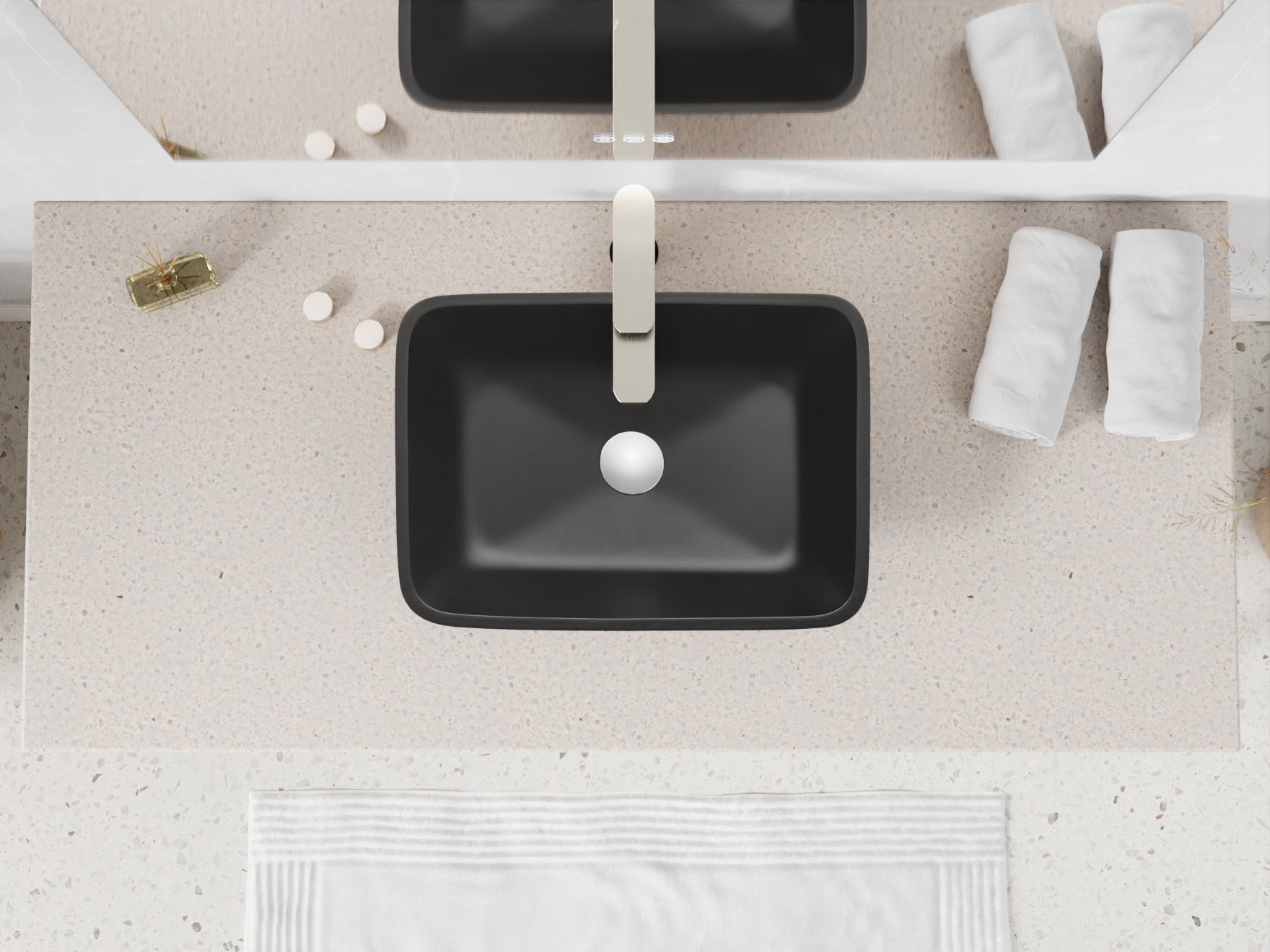 Innovio Rectangle Glass Vessel Bathroom Sink