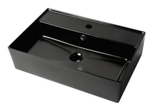 Load image into Gallery viewer, ALFI brand ABC901-BM Black Matte 24&quot; Modern Rectangular Above Mount Ceramic Sink with Faucet Hole