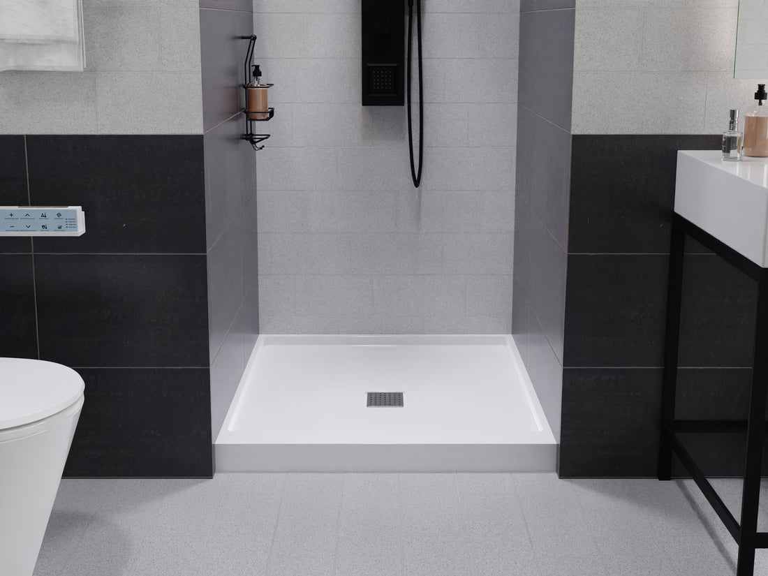 ALEXANDER 36 in. x 36 in. Center Drain Shower Base in White