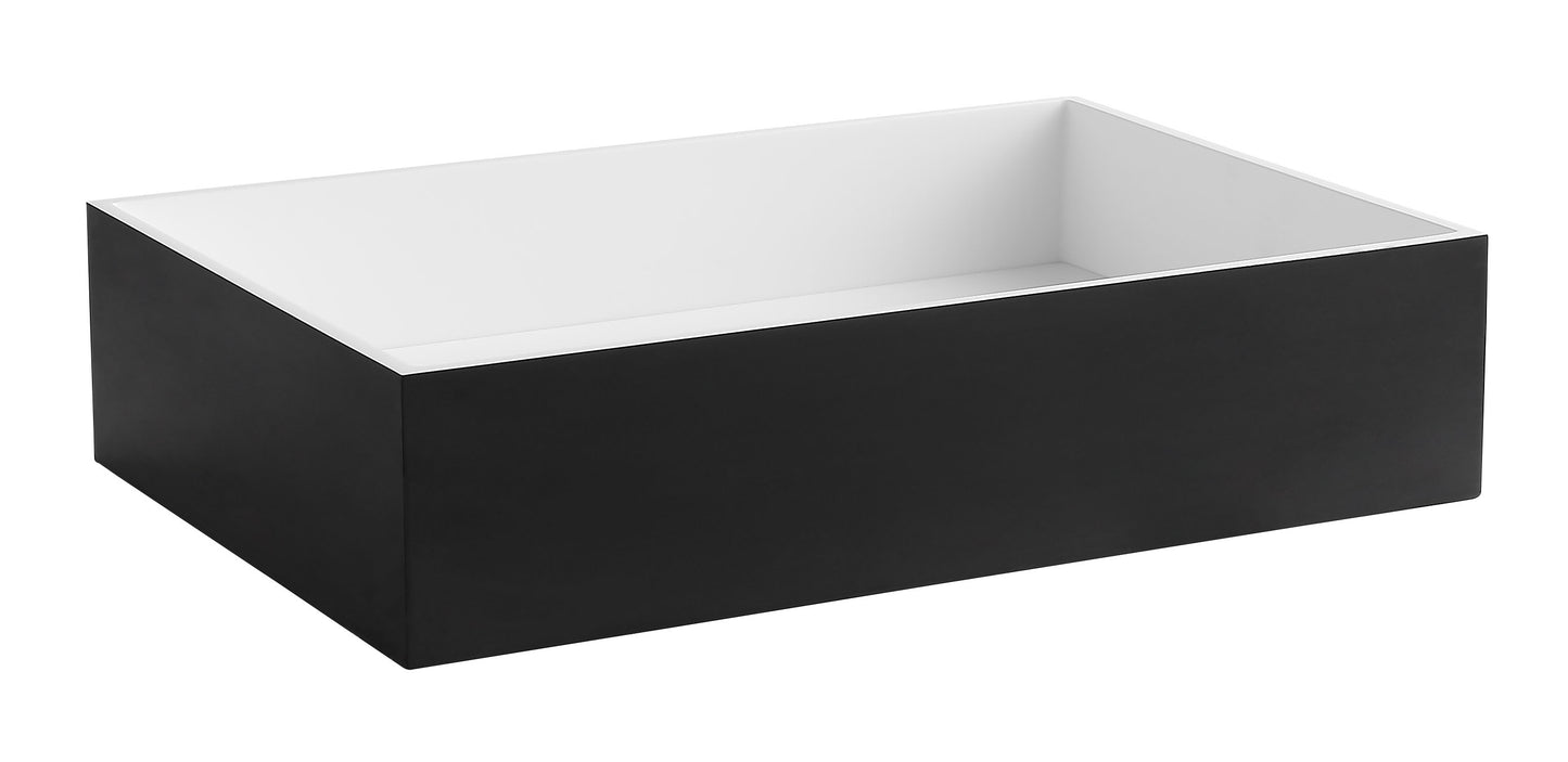 ALFI brand ABRS2014BM Black Matte 20" x 14" Solid Surface Resin Sink