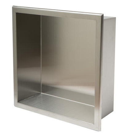 ALFI brand ABN1212-BSS 12 x 12 Brushed Stainless Steel Square Single Shelf Bath Shower Niche