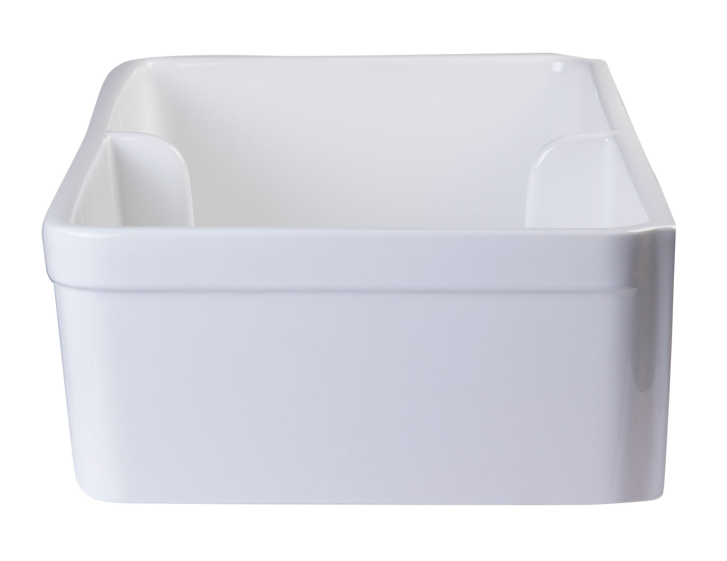 ALFI brand AB5123-W White 32" Short Wall Double Bowl  Lip Apron Fireclay Farmhouse Kitchen Sink