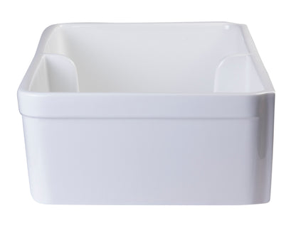 ALFI brand AB5123-W White 32" Short Wall Double Bowl  Lip Apron Fireclay Farmhouse Kitchen Sink