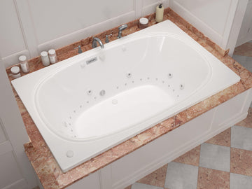 Atlantis Whirlpools Charleston Deluxe Series 47.625 x 77.875in. Air and Whirlpool Jetted Bathtub in White