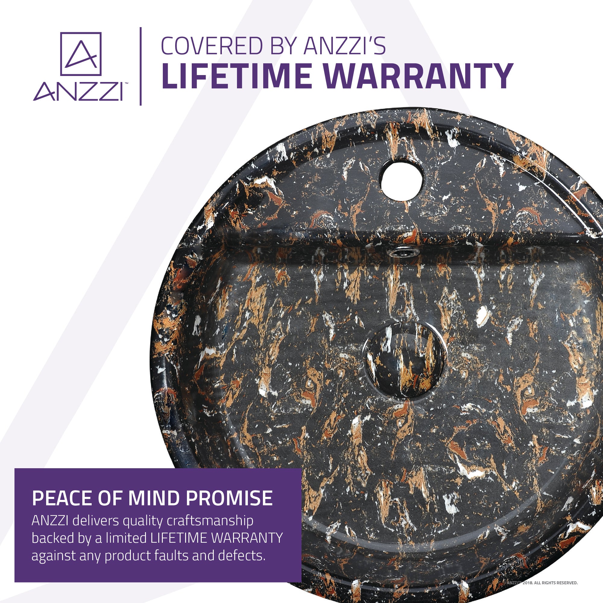 Rhapsody Series Ceramic Vessel Sink in Neolith Marble Finish