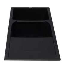 Load image into Gallery viewer, ALFI brand AB4620DI-BLA Black 46&quot; Double Bowl Granite Composite Kitchen Sink with Drainboard