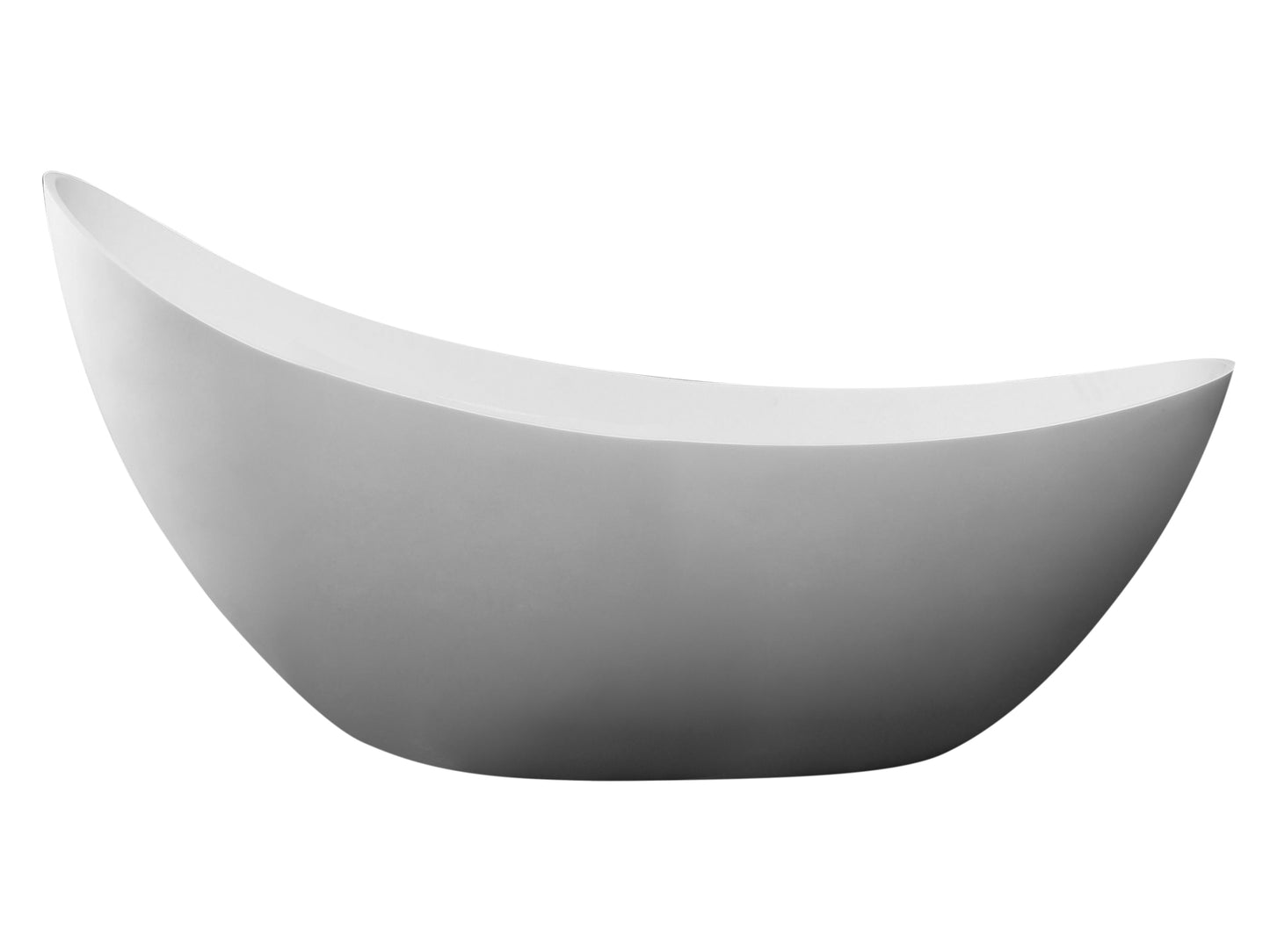 ALFI brand AB9951 73" White Solid Surface Smooth Resin Soaking Slipper Bathtub