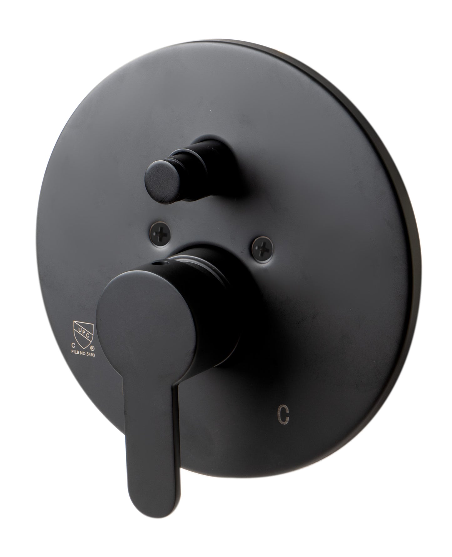 ALFI brand AB3101-BM Black Matte Shower Valve with Rounded Lever Handle and Diverter