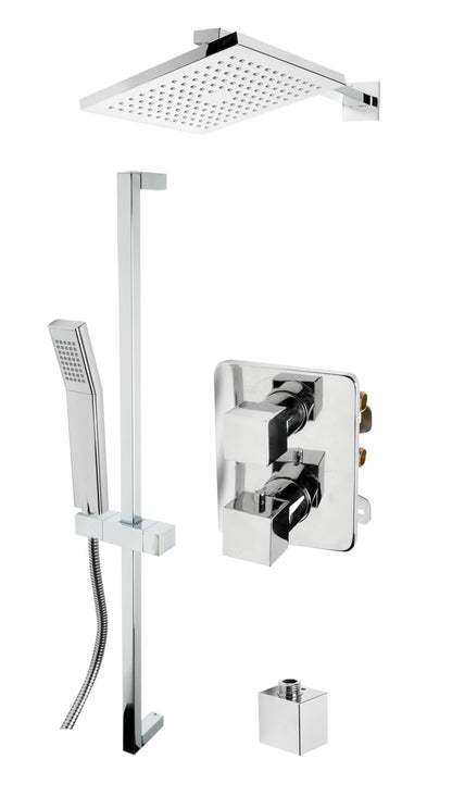 ALFI brand AB2830-PC Polished Chrome 2 Way Thermostatic Square Shower Set