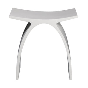 ALFI brand ABST77 Arched White Matte Solid Surface Resin Bathroom / Shower Stool