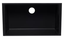Load image into Gallery viewer, ALFI brand AB3322UM-BLA Black 33&quot; Single Bowl Undermount Granite Composite Kitchen Sink