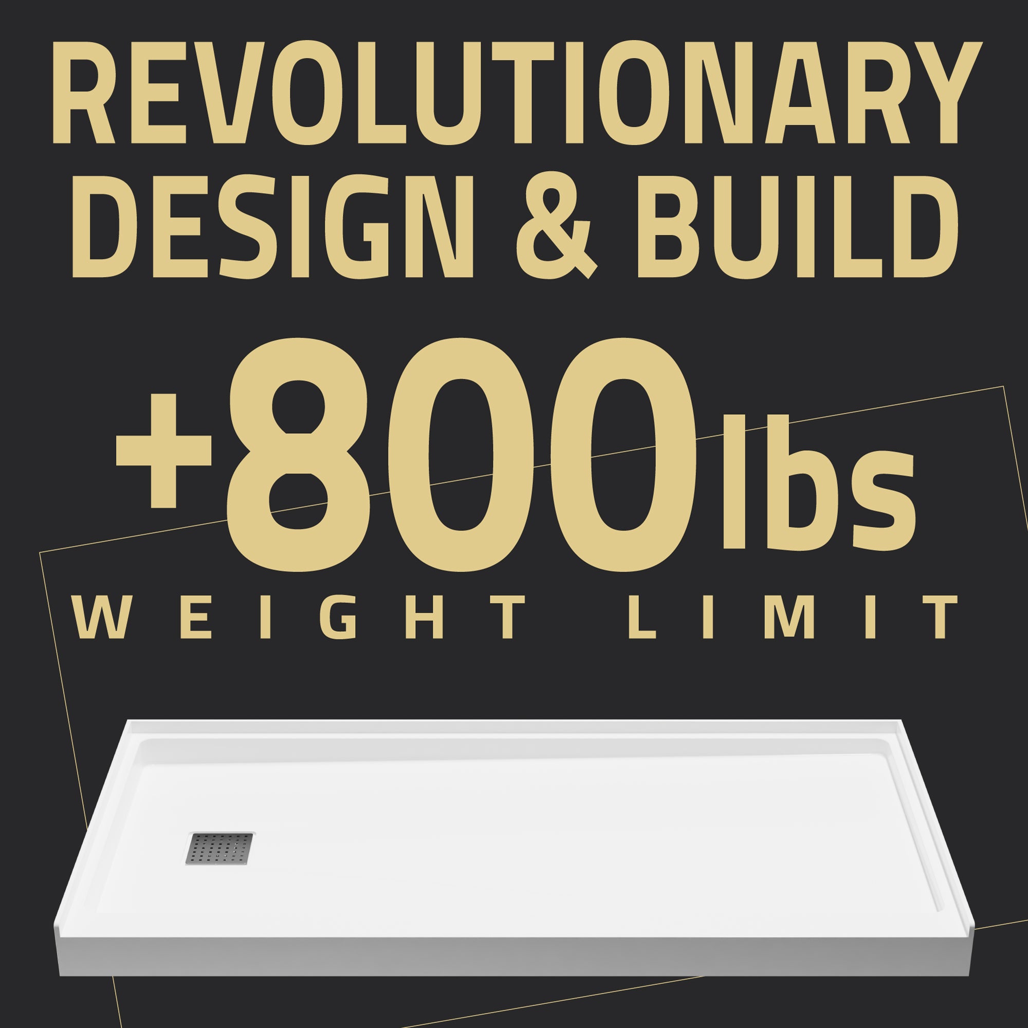 ALEXANDER 60 in. x 30 in. Center Drain Shower Base