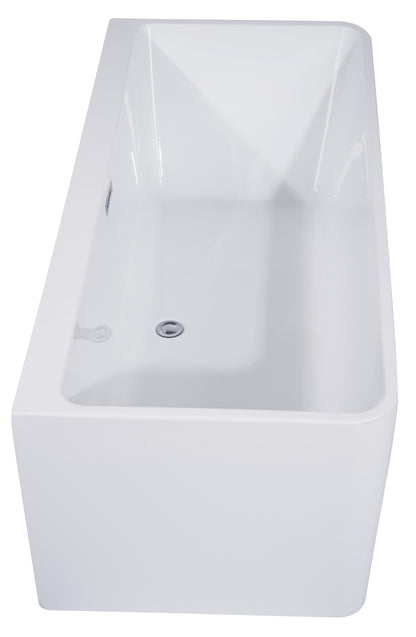 ALFI brand AB8859 67 inch White Rectangular Acrylic Free Standing Soaking Bathtub