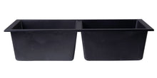 Load image into Gallery viewer, ALFI brand AB3420UM-BLA Black 34&quot; Undermount Double Bowl Granite Composite Kitchen Sink