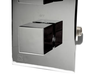 ALFI brand AB2601-PC Polished Chrome Square Knob 1 Way Thermostatic Shower Mixer
