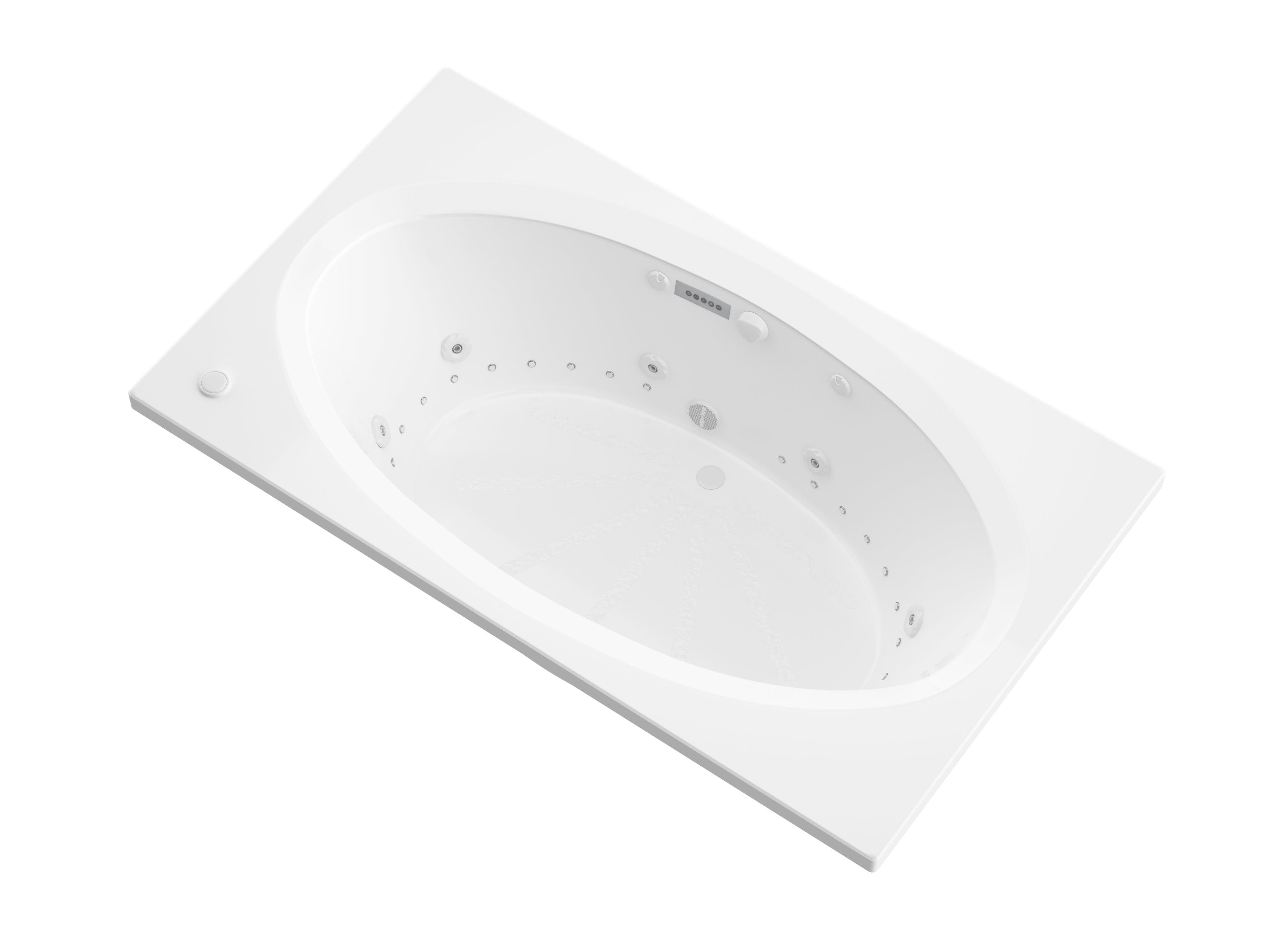 Atlantis Whirlpools Vogue Deluxe Series 41.625 x 70.75in. Air and Whirlpool Jetted Bathtub in White