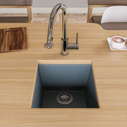 ALFI brand AB1720UM-T Titanium 17" Undermount Rectangular Granite Composite Kitchen Prep Sink