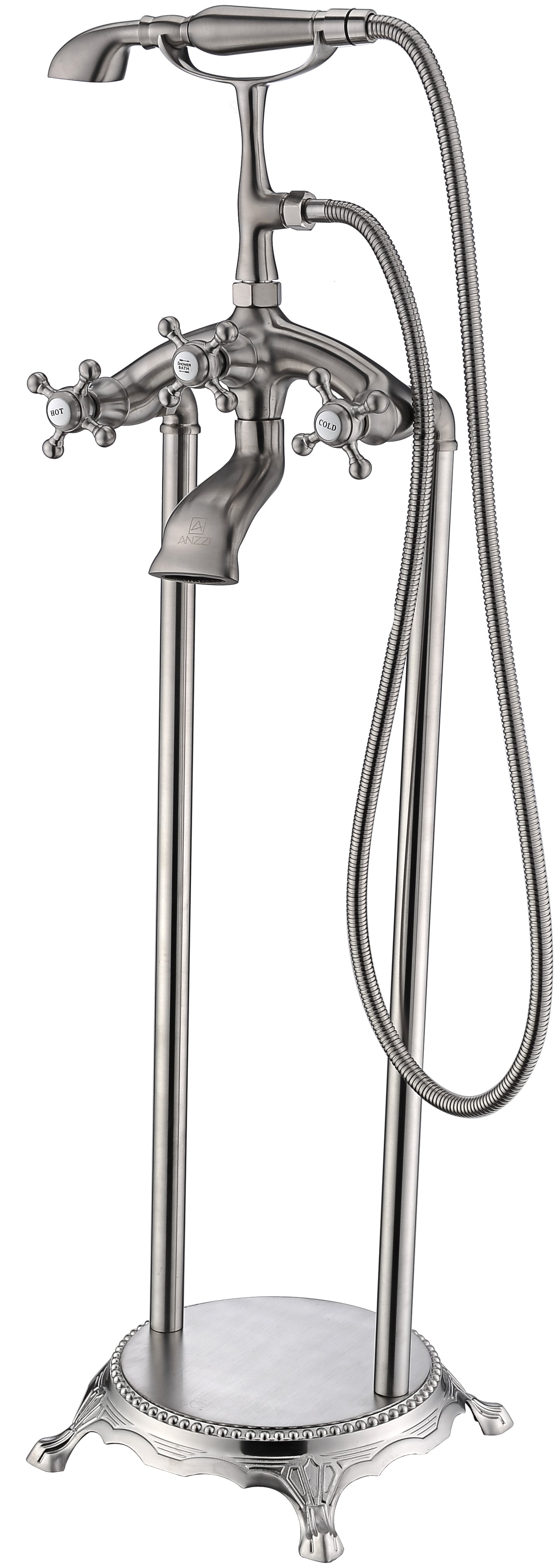 Tugela 3-Handle Claw Foot Tub Faucet with Hand Shower