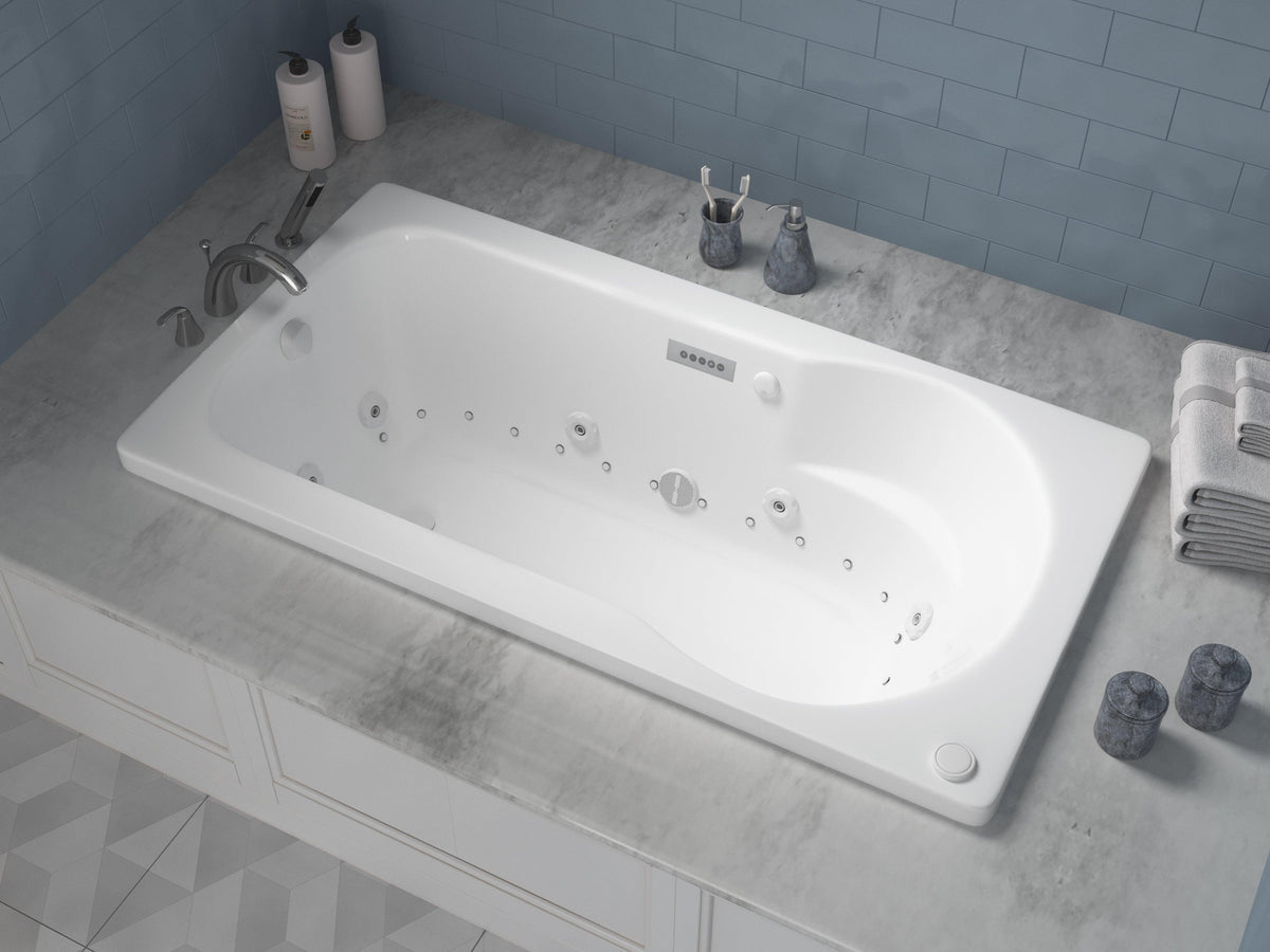 Atlantis Whirlpools Zepher Deluxe Series 31.625 x 59.5in. Air and Whirlpool Jetted Bathtub in White