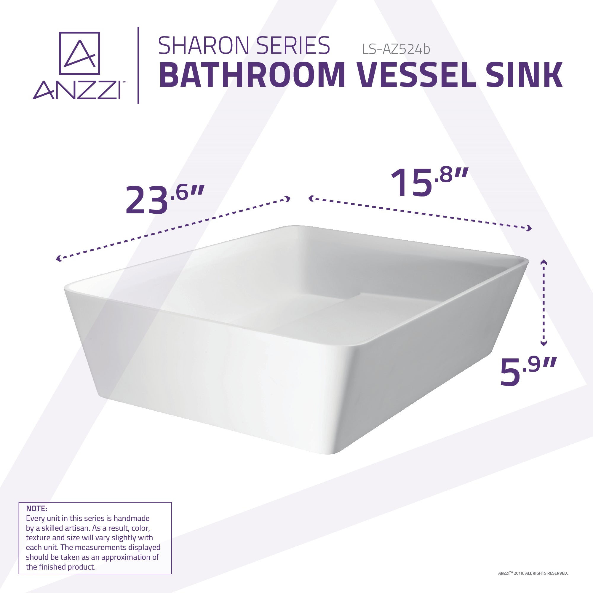 Sharon Solid Surface Vessel Sink in Matte White