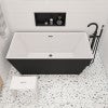 ALFI brand AB8834 59 inch Black & White Rectangular Acrylic Free Standing Soaking Bathtub