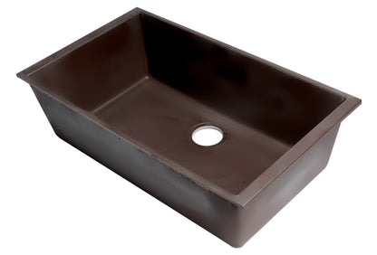 ALFI brand AB3322UM-C Chocolate 33" Single Bowl Undermount Granite Composite Kitchen Sink