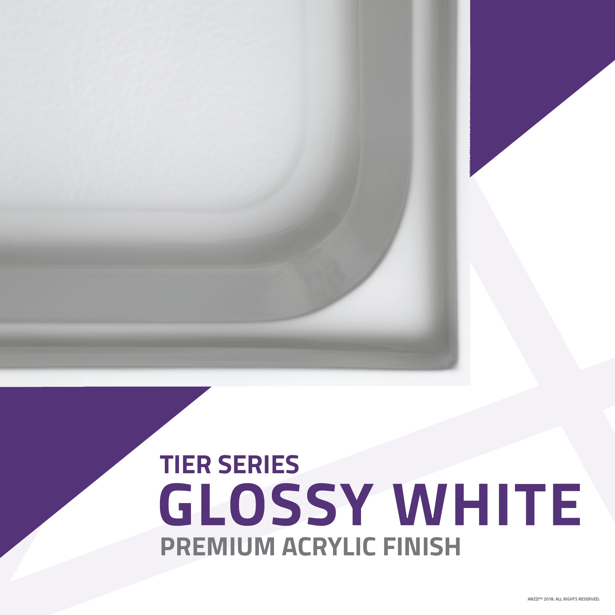 Tier 32 x 60 in. Left Drain Single Threshold Shower Base in White