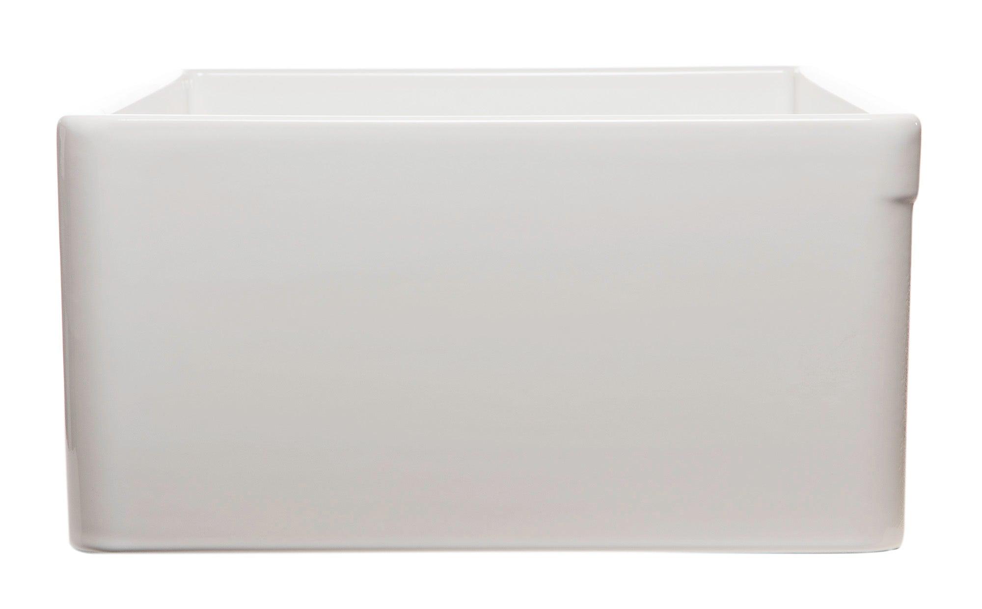 ALFI brand AB533-W 33" White Smooth Apron Single Bowl Fireclay Farm Sink