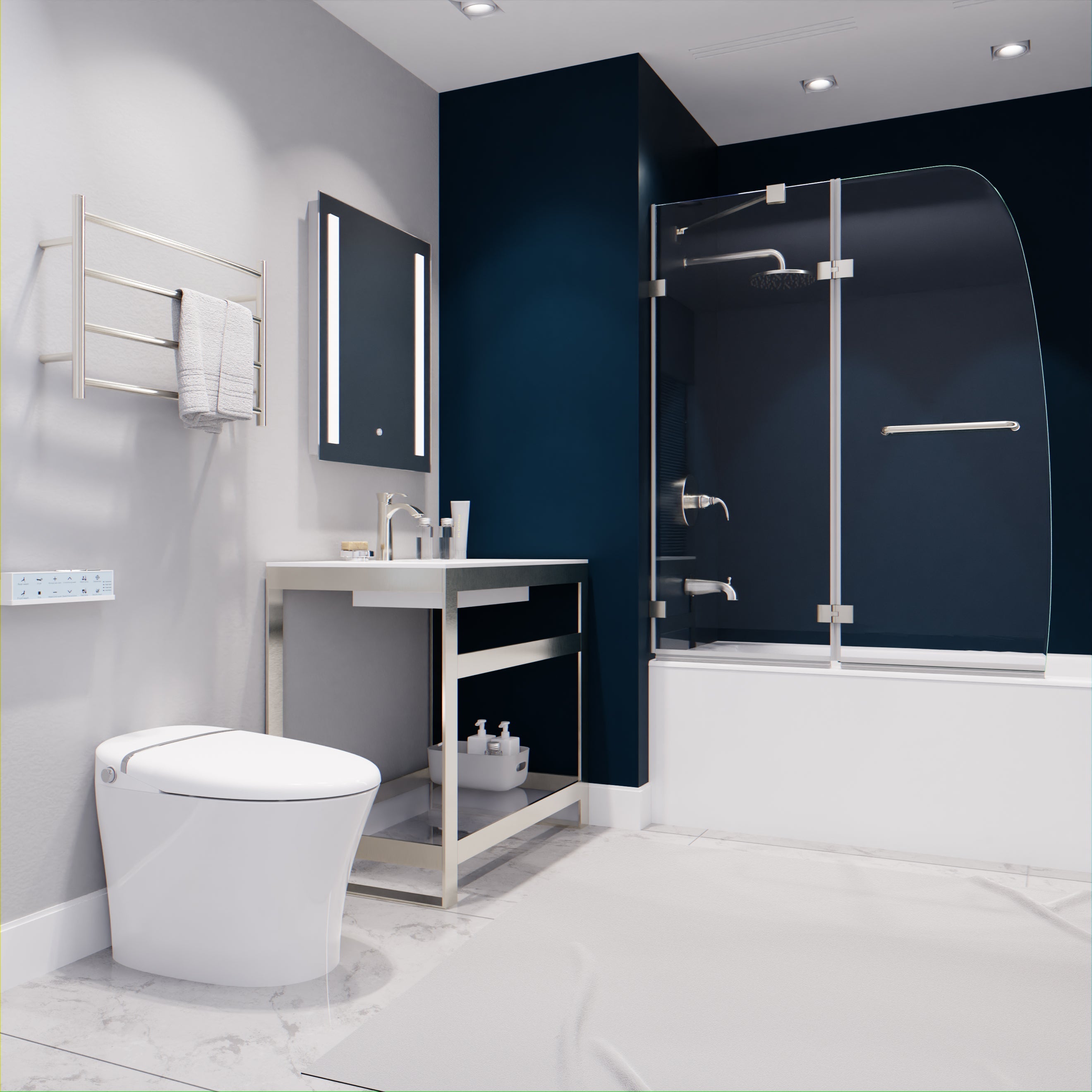 Herald Series 48 in. by 58 in. Frameless Hinged tub door
