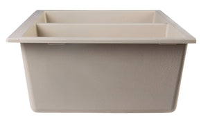 ALFI brand AB3420UM-B Biscuit 34" Undermount Double Bowl Granite Composite Kitchen Sink