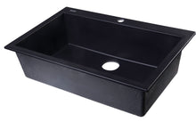 Load image into Gallery viewer, ALFI brand AB3020DI-BLA Black 30&quot; Drop-In Single Bowl Granite Composite Kitchen Sink