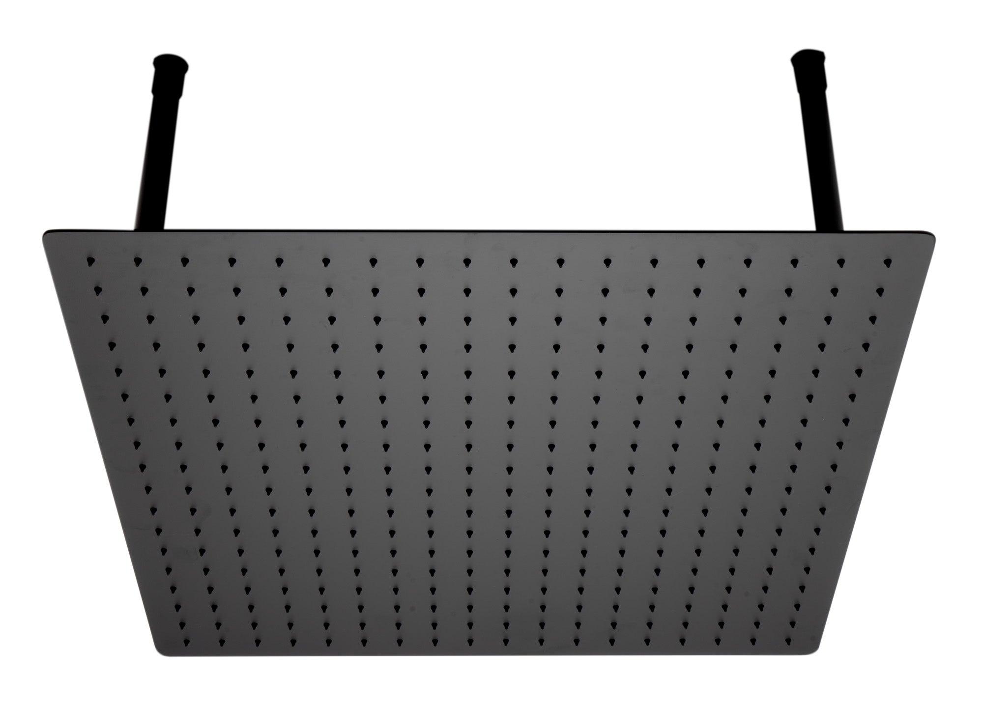 ALFI brand RAIN24S-BM Matte Black Stainless Steel 24" Square Ultra-Thin Rain Shower Head