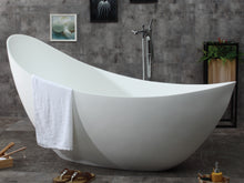 Load image into Gallery viewer, ALFI brand AB9951 73&quot; White Solid Surface Smooth Resin Soaking Slipper Bathtub
