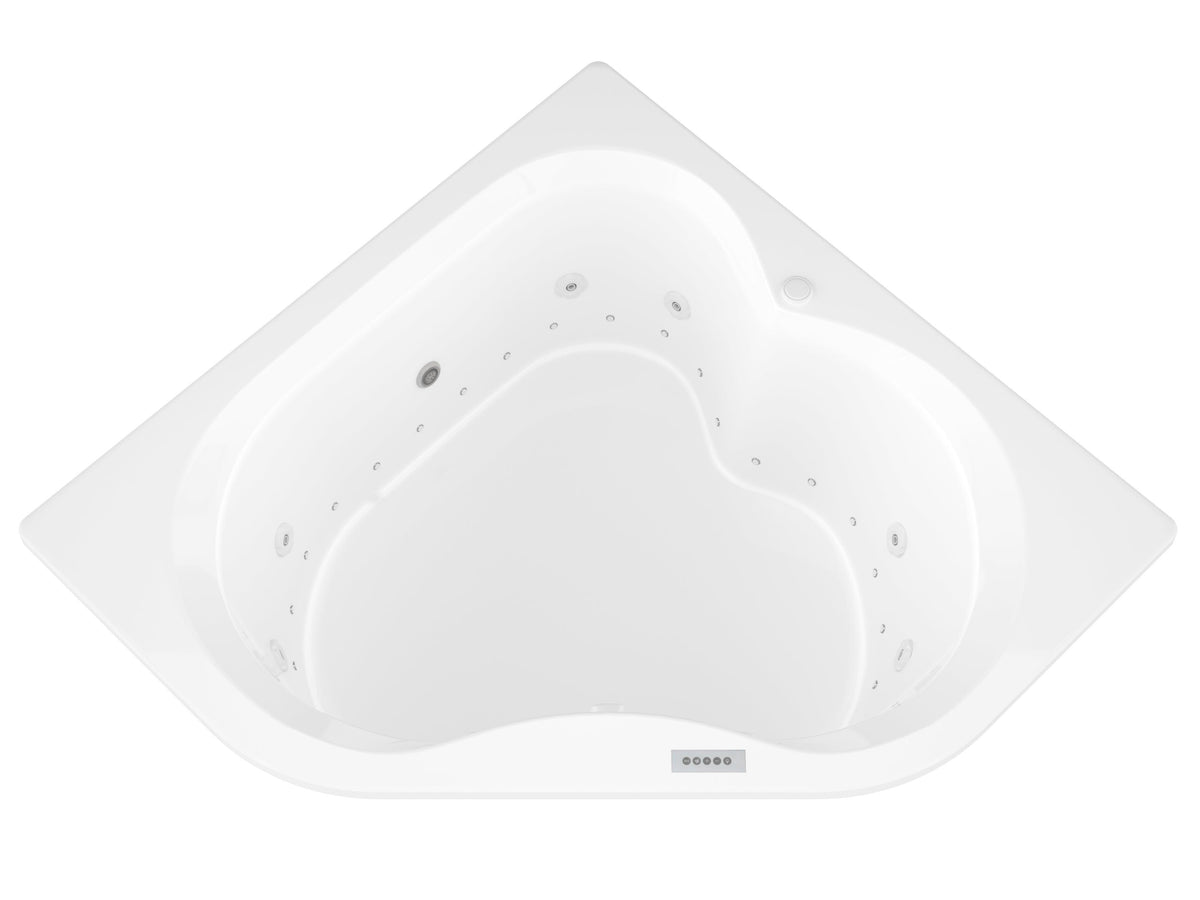 Atlantis Whirlpools Cascade Deluxe Series 61.5 x 83.5in. Air and Whirlpool Jetted corner installation Bathtub in White