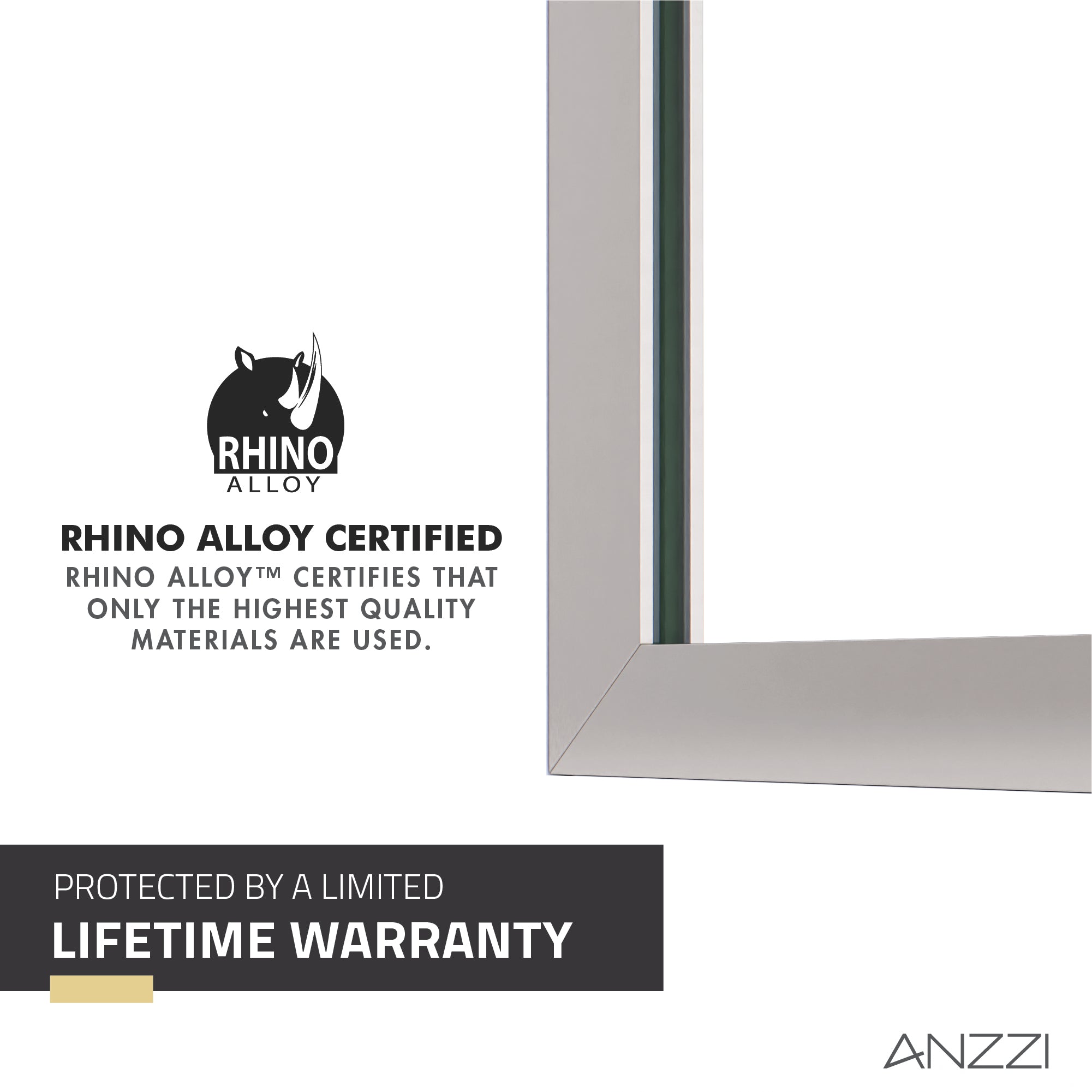 Veil Series 74 in. by 34 in. Framed Frosted Glass Shower Screen