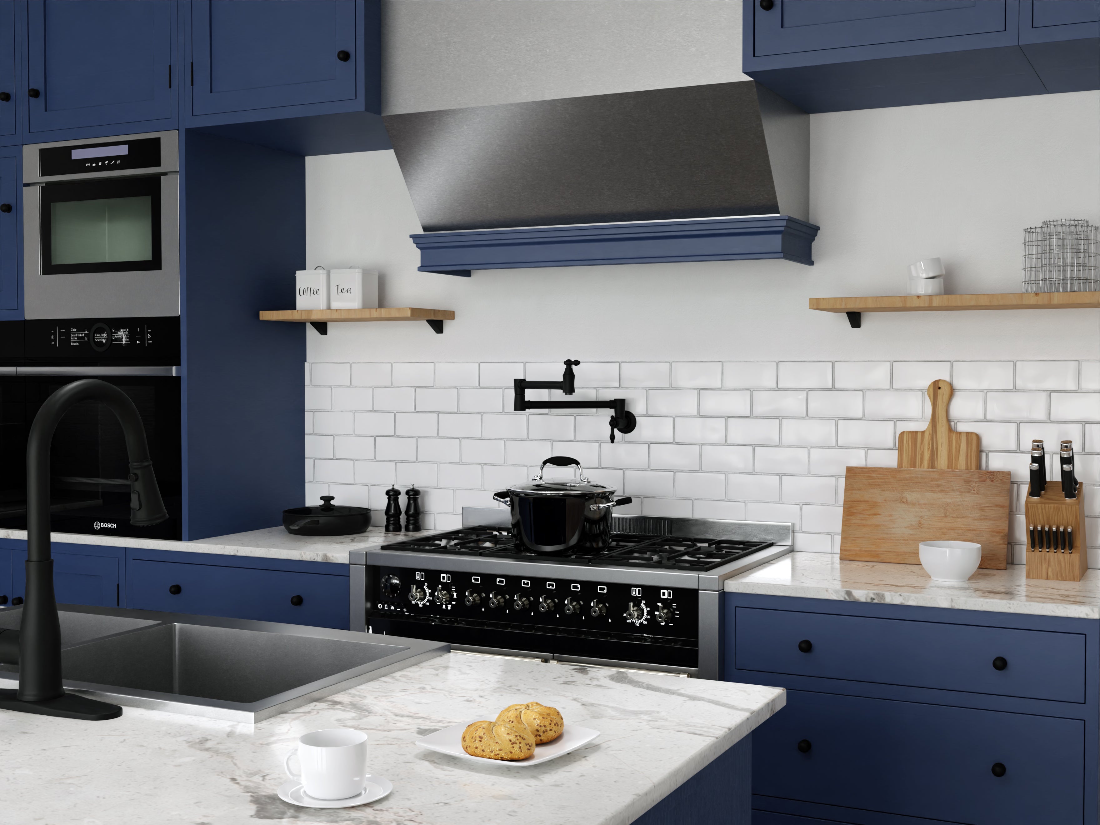 Marca 360-Degree 24" Wall Mounted Pot Filler with Dual Swivel