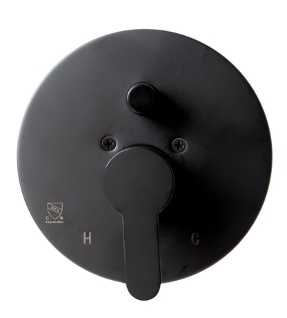 ALFI brand AB3101-BM Black Matte Shower Valve with Rounded Lever Handle and Diverter