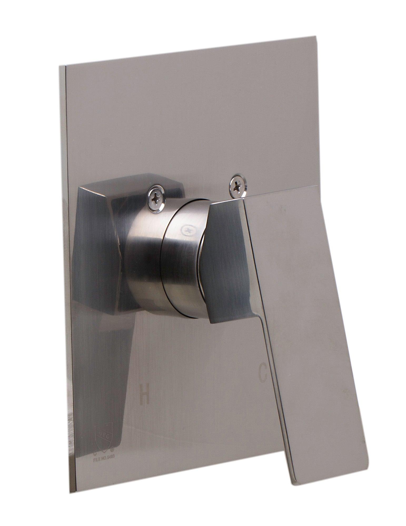ALFI brand AB5501-BN Brushed Nickel Shower Valve Mixer with Square Lever Handle