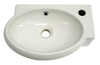 ALFI brand AB107 Small White Wall Mounted Ceramic Bathroom Sink Basin