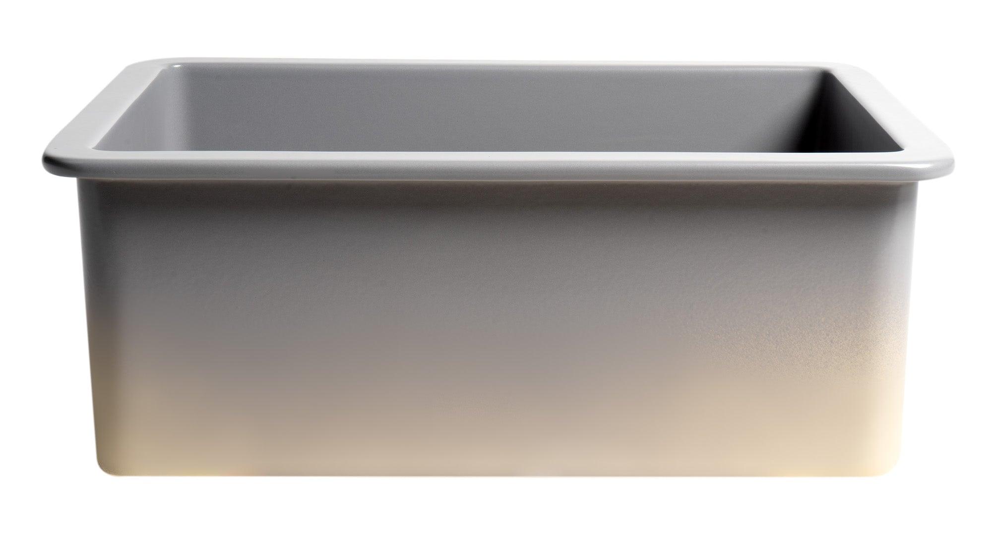 ALFI brand ABF2718UD-GM Gray Matte 27" x 18" Fireclay Undermount / Drop In Firelcay Kitchen Sink