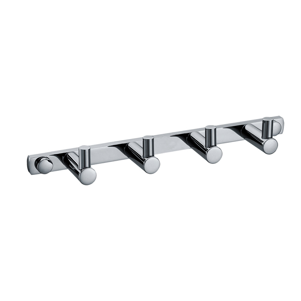 ALFI brand AB9528 Polished Chrome Wall Mounted 4 Prong Robe / Towel Hook Bathroom Accessory