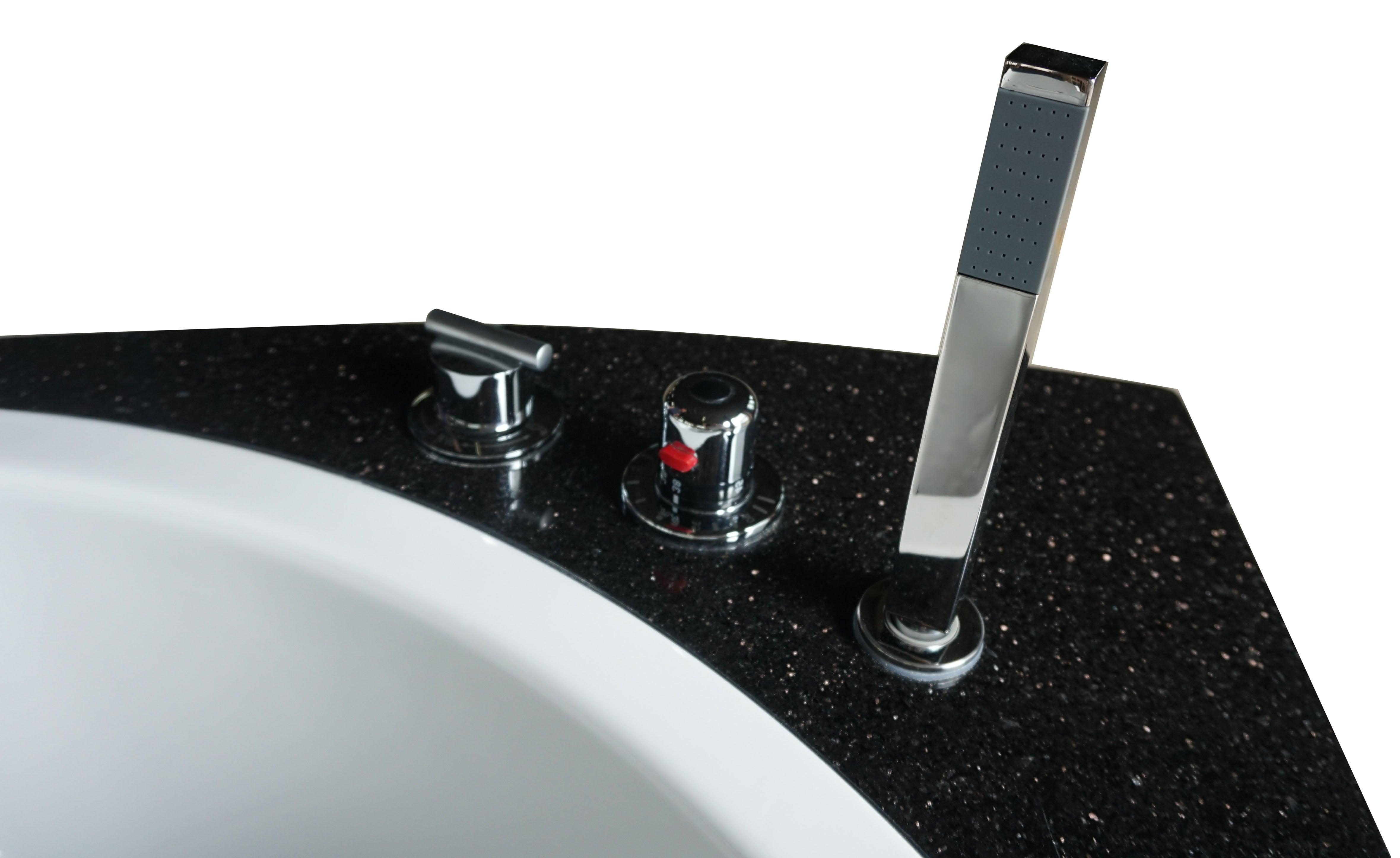 EAGO AM113ETL-L 5.5 ft Right Drain Corner Acrylic White Whirlpool Bathtub for Two