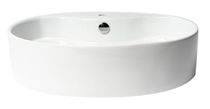 ALFI brand ABC910 White 22" Oval Above Mount Ceramic Sink with Faucet Hole