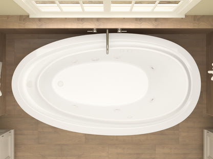 Atlantis Whirlpools Breeze 38 x 71 Oval Freestanding Whirlpool Jetted Bathtub 3871BW