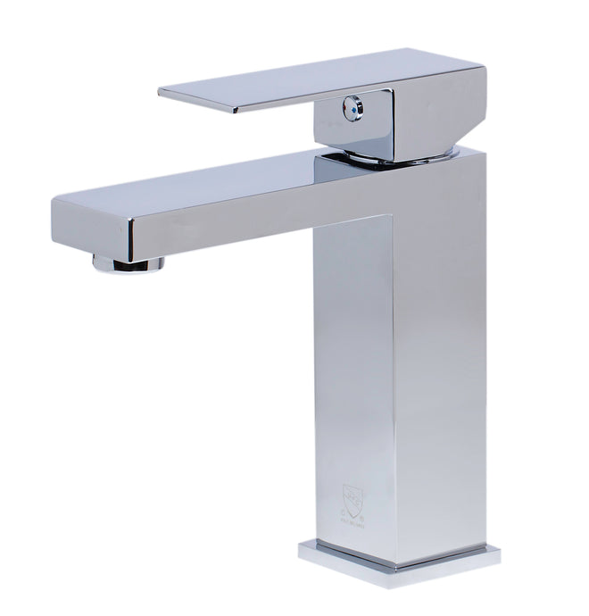 ALFI brand AB1229-PC Polished Chrome Square Single Lever Bathroom Faucet