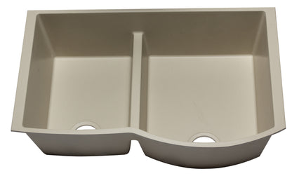 ALFI brand AB3320UM-B Biscuit 33" Double Bowl Undermount Granite Composite Kitchen Sink