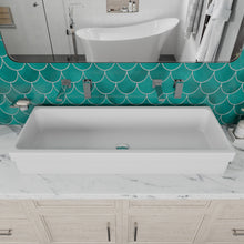 Load image into Gallery viewer, ALFI brand AB48TR  48&quot; White Above Mount Fireclay Bath Trough Sink