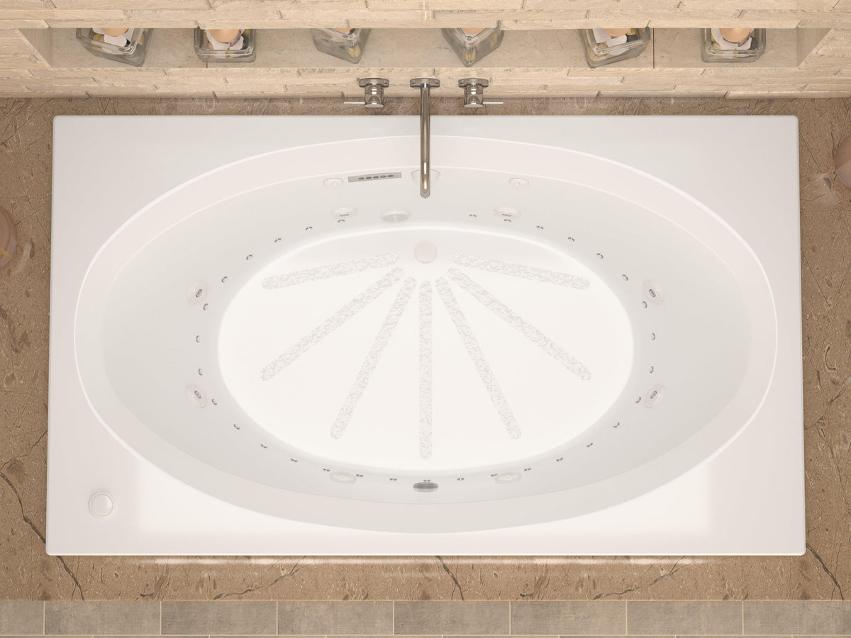 Atlantis Whirlpools Vogue Deluxe Series 41.625 x 70.75in. Air and Whirlpool Jetted Bathtub in White