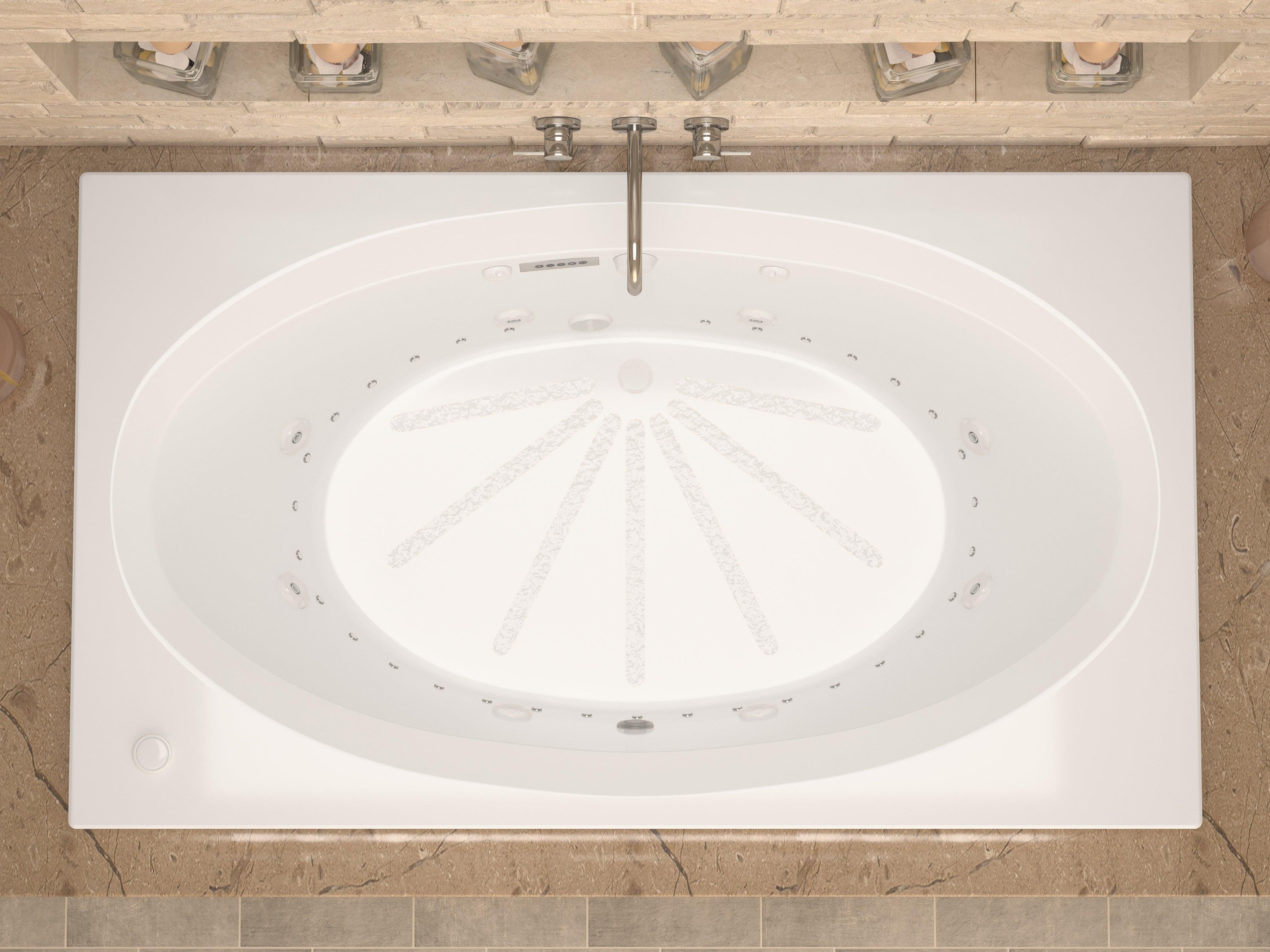 Atlantis Whirlpools Vogue Deluxe Series 41.625 x 70.75in. Air and Whirlpool Jetted Bathtub in White